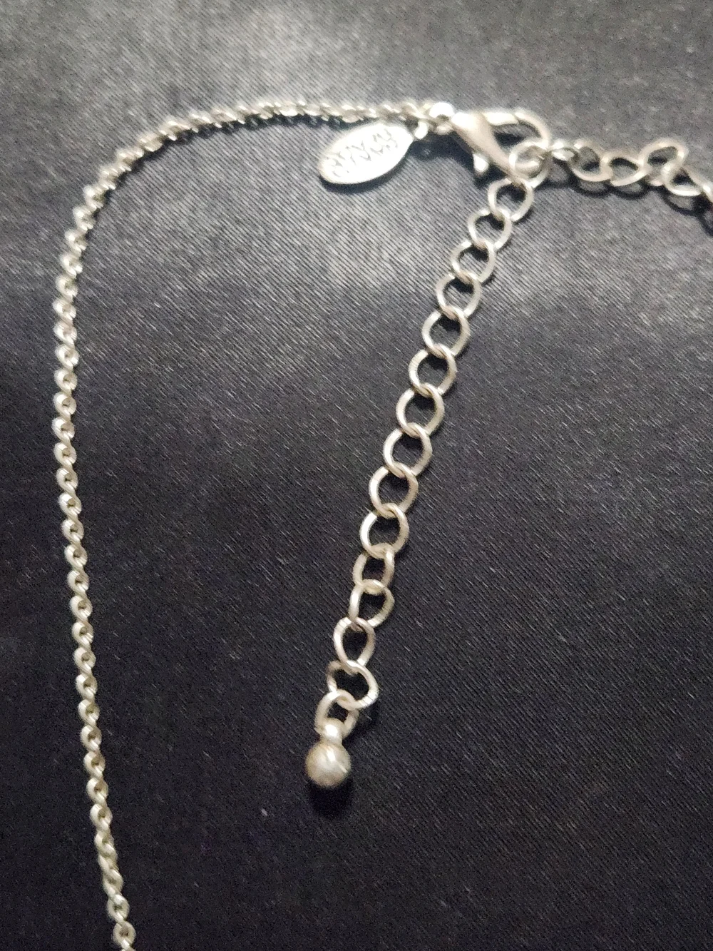 ​Baked Beads Silvertone Charm Necklace Heart Flower Crystal Accent